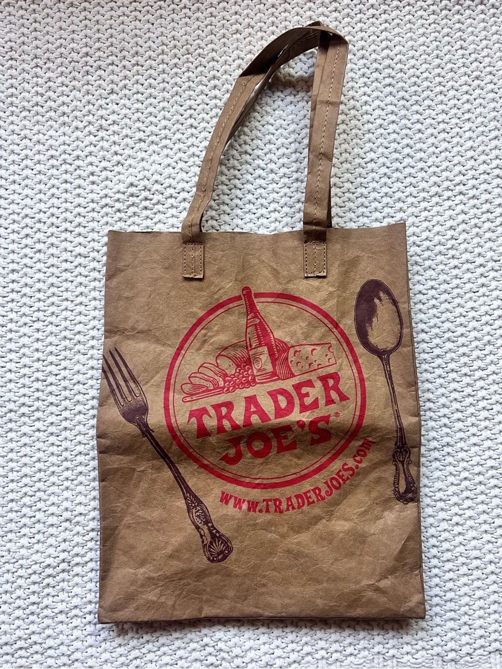 Trader Joe’s Brown Washable Bag Tote Rare Discontinued Classic